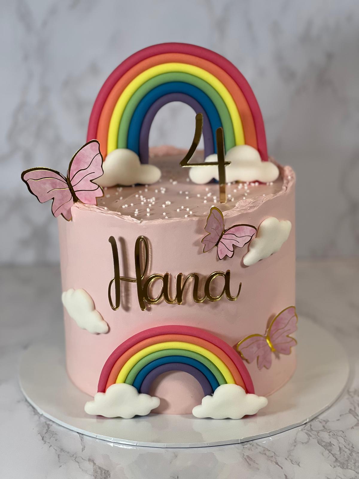 Rainbow Butterfly Birthday Cake