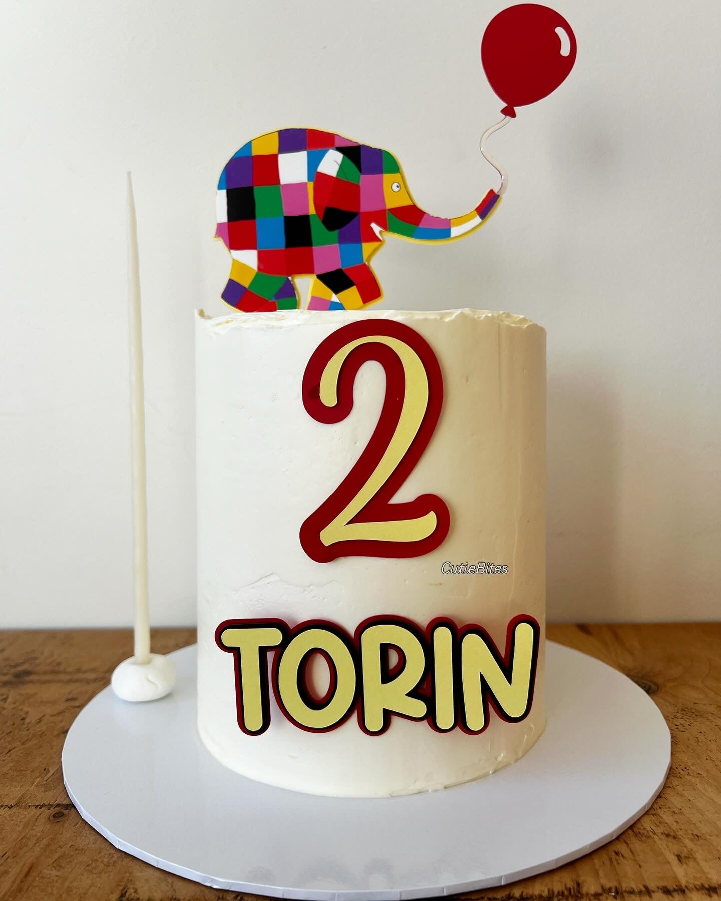 Colourful Patchwork Elephant Birthday Cake