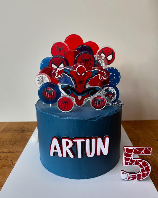 Spider-Man Red & Blue Birthday Cake
