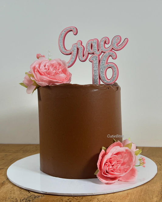 Elegant Chocolate Floral Birthday Cake