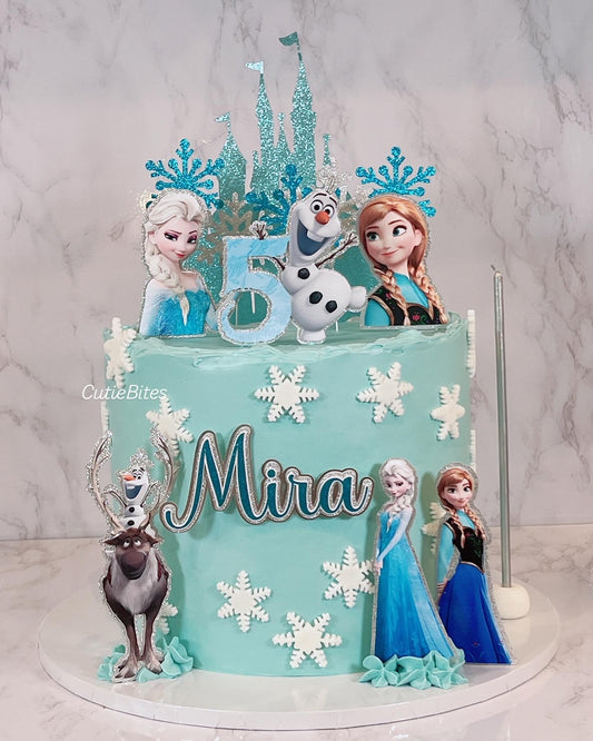 Frozen Princess Birthday Cake – Elsa, Anna & Olaf Design