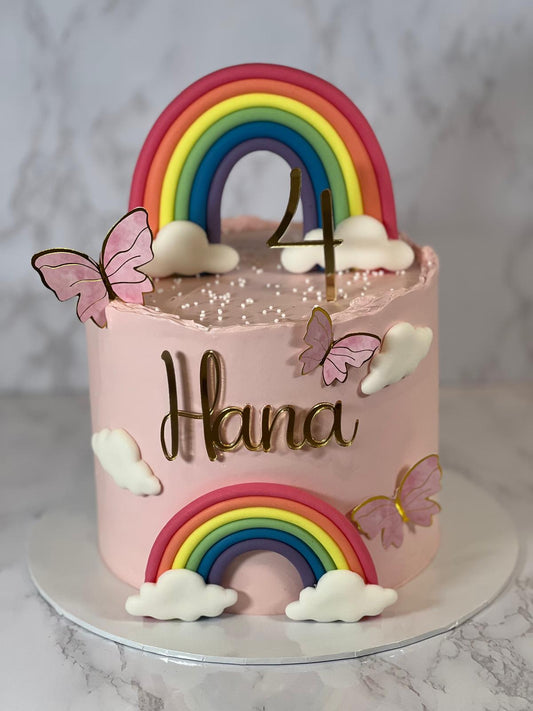 Rainbow Butterfly Birthday Cake