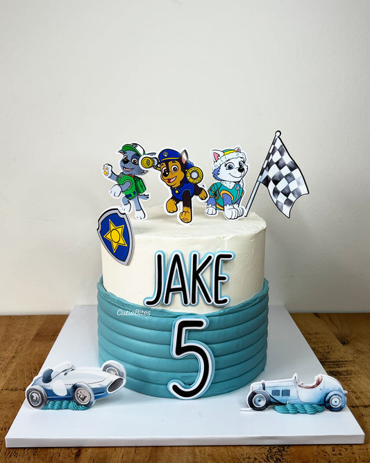 Rescue Pup Racing Birthday Cake